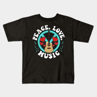 Peace Love Music Awesome Hippie Pacifist Festival Kids T-Shirt